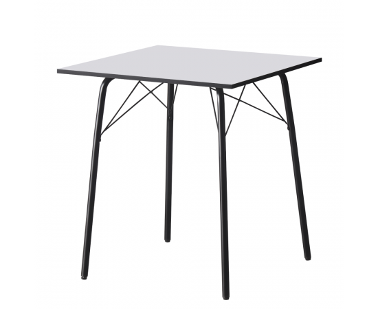 KONDELA Jedálenský stôl, biela/čierna, 70x70x75 cm, NALAK TYP 1