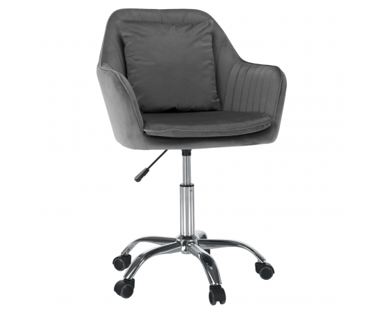 KONDELA Kancelárske kreslo, sivá Velvet látka/chróm, KLIAN