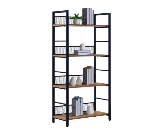 KONDELA Regál, čierna/dub, KELER TYP 1 KONDELA Regál, čierna/dub, KELER TYP 1