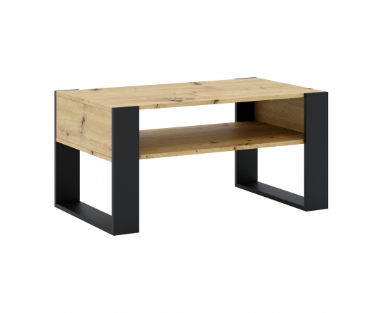 KONDELA Konferenčný stolík, dub artisan/čierna, CARA 1