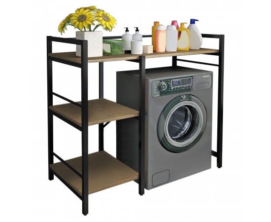 KONDELA Regál nad práčku, dub/čierna, BARNET KONDELA Regál nad práčku, dub/čierna, BARNET
