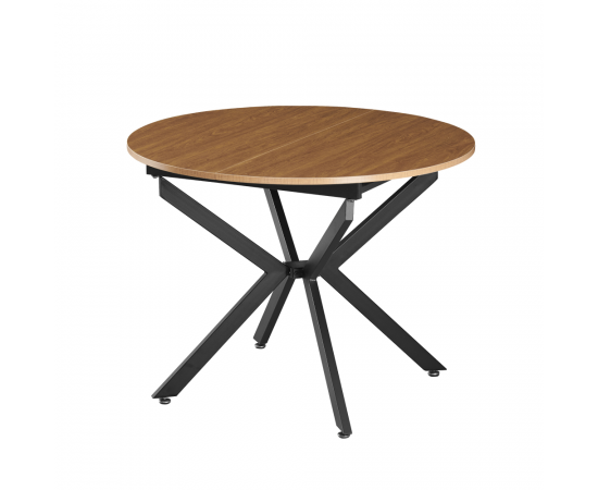 KONDELA Jedálenský rozkladací stôl, dub svetlý/čierna, 100x100-140x75 cm, ABERO TYP 1