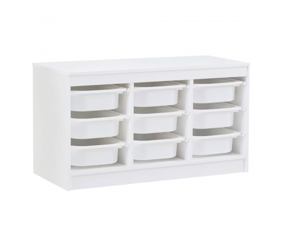 KONDELA Organizér s úložnými boxami, biela, TRIMAL