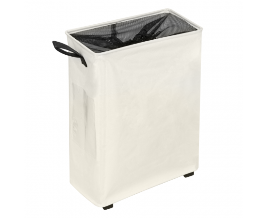 KONDELA Skladací kôš na bielizeň s kolieskami, béžová, PRIOR