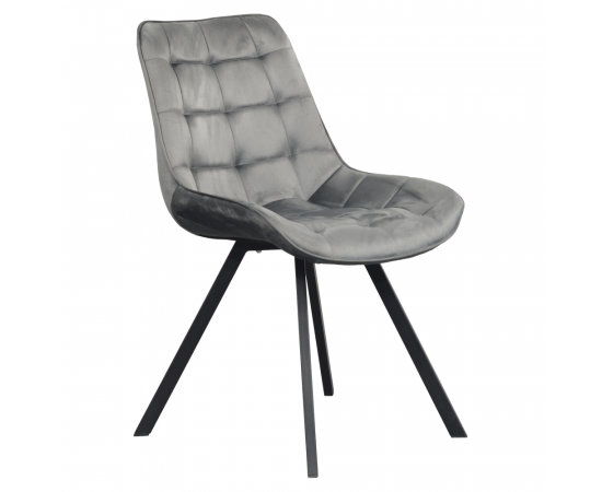 KONDELA Jedálenská stolička, tmavosivá Velvet látka/čierna, SAMIRA