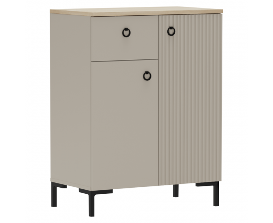 KONDELA Komoda, sivohnedá Taupe/dub silverjack, DOMCA 2D1S