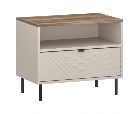 KONDELA Nočný stolík, kašmír/dub castello, EYCO 1S
