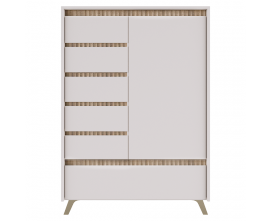 KONDELA Komoda, kašmír/dub sonoma, LONGY REG1D5S1K