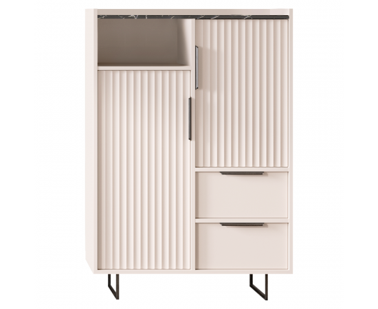 KONDELA Komoda, kašmír/tmavý mramor, FRESIO KOM2D2S