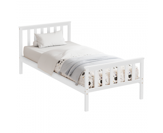 KONDELA Posteľ s roštom, biela, 90x200, ANATRA