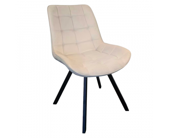 KONDELA Jedálenská stolička, béžová Velvet látka/čierna, SAMIRA