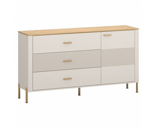 KONDELA Komoda, kašmír/dub kamenný, RUNOL 1D3S