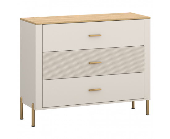 KONDELA Komoda, kašmír/dub kamenný, RUNOL 3S