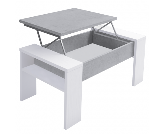 KONDELA Konferenčný stolík, biela/betón, PULA KONDELA Konferenčný stolík, biela/betón, PULA