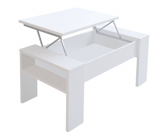 KONDELA Konferenčný stolík, biela, PULA