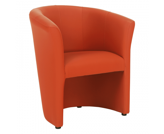 KONDELA Klubové kreslo, ekokoža oranžová, CUBA