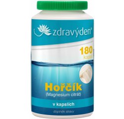 Horčík (Magnezium citrát), 180 kapsúl