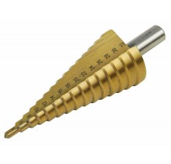 Vrták stupňovitý TiN, Ø4-32mm, stupňovanie 2mm, 15 otvorov