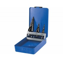 Vrtáky stupňovité, sada 3ks, Ø4-12/1mm, Ø4-20/2mm, Ø4-32/2mm