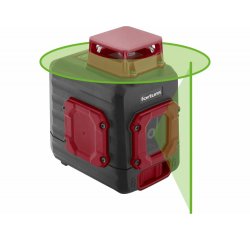 Laser líniový, krížový samonivelačný, zelený, 1D1V(1H360+1V), Li-ion akumulátor