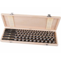 Vrtáky do dreva Ø10-20mm, dĺžka 460mm, sada 6ks, drevevné puzdro
