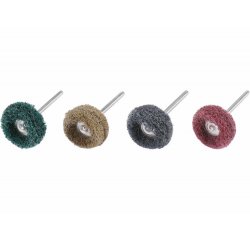 Kotúče leštiace nylonové 40ks, Ø25mm, stopka Ø3mm, #80-150-240-300, organizér