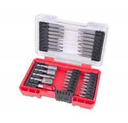 Bity a nástrčné kľúče, sada 37ks, magnetický nadstavec, plastová krabička