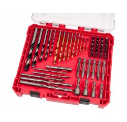 Sada vrtákov a bitov, 50ks, vrtáky do dreva, kovu, muriva, plastový kufrík
