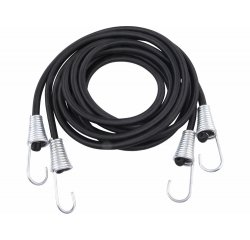 Popruhy elastické s hákmi, 300cm x Ø12mm, 2ks, pozinkované háky Ø 4mm