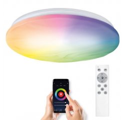SOLIGHT WO792 LED SMART STROPNE SVETLO WAVE, 30W, 2300LM, WIFI, RGB + CCT, DIALKOVE OVLADANIE