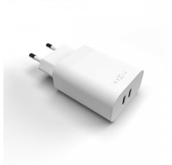 FIXED FIXC35-2C-WH SIETOVA NABIJACKA S 2X USB-C VYSTUPOM, PODPORA PD, 35W, BIELA