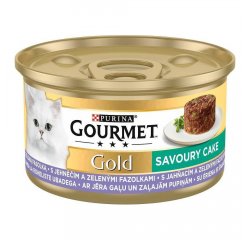 PURINA GOURMET GOLD SAVOURY CAKE S JAHNACIM MASOM A ZELENOU FAZULKOU 85G