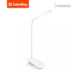 COLORWAY LED STOLNA LAMPA CW FLEXI S KLIPOM NA UCHYTENIE, BIELA (CW-DL04FCB-W)