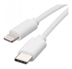 EMOS SM7015W NABIJACI A DATOVY KABEL USB-C 2.0/ LIGHTNING MFI, 1 M, BIELY