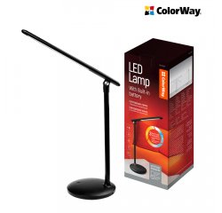 COLORWAY LED STOLNA LAMPA CW SO ZABUDOVANOU BATERIOU, CIERNA (CW-DL02B-B)