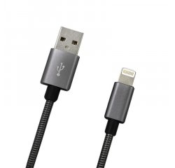 MOBILNET KAB-0099-USB-LIGHT LIGHTNING SIVY (KOV) 1M DATA KABEL 2A (E)