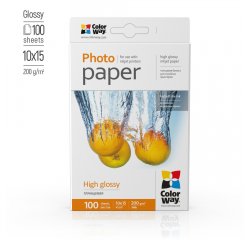 COLORWAY FOTOPAPIER CW VYSOKO LESKLY 200G/M2,100KS,10X15 (PG2001004R)