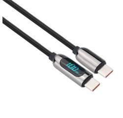 SOLIGHT SSC1802 USB-C KABEL S DISPLEJOM, USB-C KONEKTOR - USB-C KONEKTOR, 100W, 2M