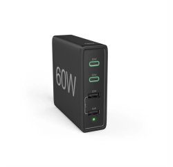 HAMA 201628 RYCHLA STOLNA USB NABIJACKA SO STOJANCEKOM, 2X USB-C PD/QC, 2X USB-A, 60 W