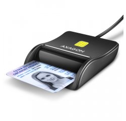 AXAGON CRE-SM3N, USB-A FLATREADER CITACKA KONTAKTNYCH KARIET SMART CARD (EOBCANKA), KABEL 1.3M