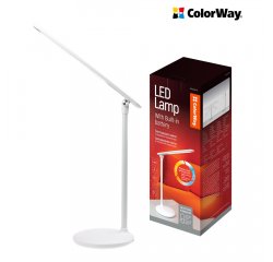 COLORWAY LED STOLNA LAMPA CW SO ZABUDOVANOU BATERIOU, BIELA (CW-DL02B-W)
