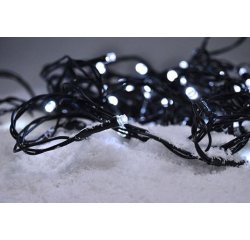 SOLIGHT 1V57-W LED VONKAJSIA VIANOCNA RETAZ, 100LED, 10M, 3M PRIVOD, 8 FUNKCII, IP44, 3X AA, STUDENA