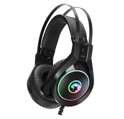 MARVO HG8901, SLUCHADLA S MIKROFONOM, OVLADANIE HLASITOSTI, CIERNA, USB