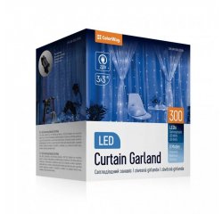 COLORWAY LED GIRLANDA/ VNUTORNE/300LED/DLZKA 3 X 3M/MODRA/ AC 220V (CW-GW-300L33VBL)
