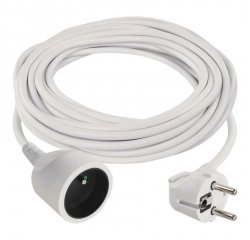 EMOS P0110 PREDLZOVACI KABEL 10 M/1 ZASUVKA/BIELY/PVC/1 MM2