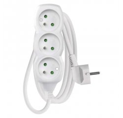 EMOS P0311 PREDLZOVACI KABEL 1,5 M/3 ZASUVKY/BIELY/PVC/1 MM2