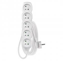 EMOS P0512 PREDLZOVACI KABEL 2 M/5 ZASUVIEK/BIELY/PVC/1 MM2