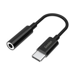 GENIUS ACC-C100, USB/AUDIO PREVODNIK, USB C SAMEC - JACK (3.5MM) SAMICA, STEREO, CIERNA