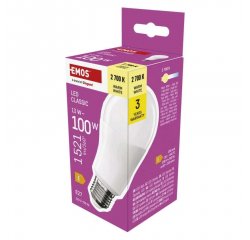 EMOS ZQ5E61 LED ZIAROVKA CLASSIC A60 / E27 / 13 W (100 W) / 1521 LM / TEPLA BIELA