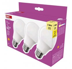 EMOS ZQ5E41.3 LED ZIAROVKA CLASSIC A60 / E27 / 7 W (60 W) / 806 LM / TEPLA BIELA